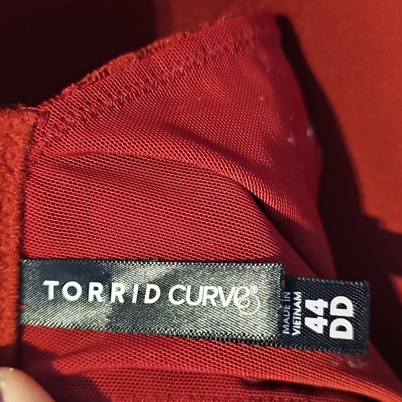 Torrid Dream Wire-Free Push-Up Bra Red Lace Back Smoothing Sz 44DD - Picture 4 of 4